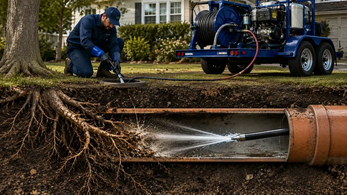 Tree Root Removal with Hydro Jetting in Gardena